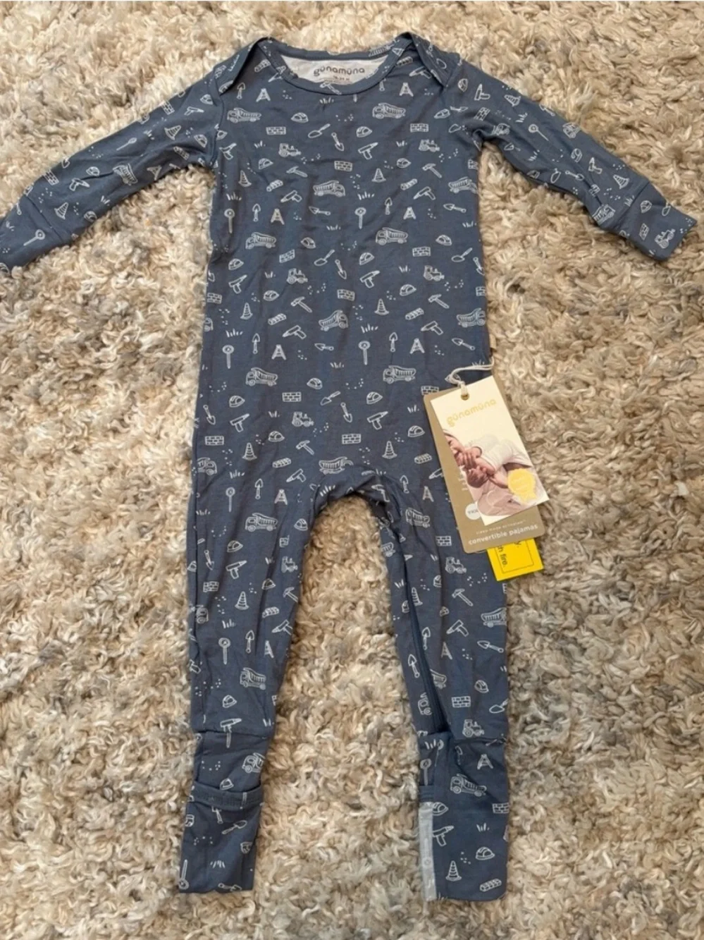 NWT Gunamuna Construction Convertible Pajamas | 18-24m